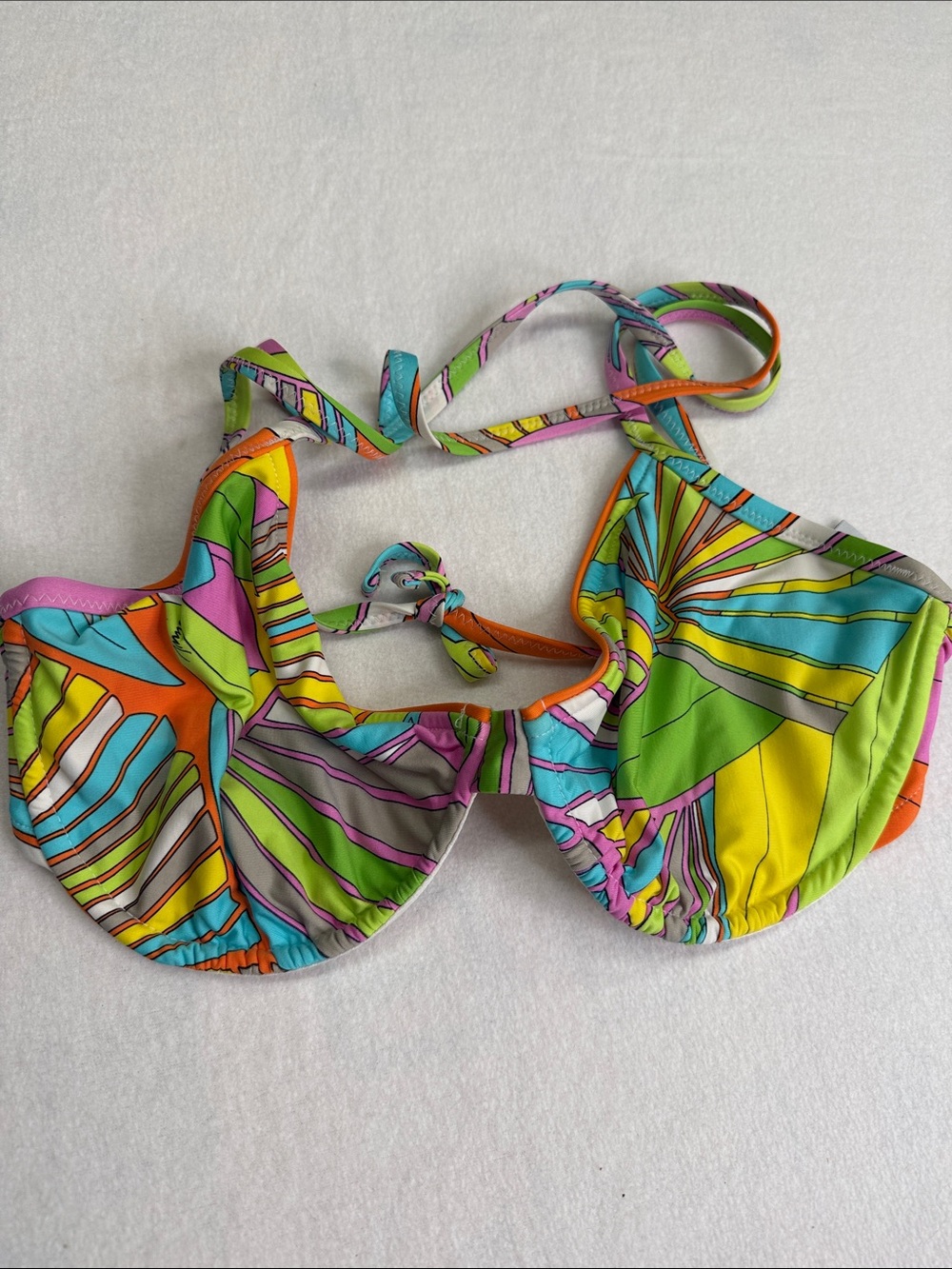 Trina Turk Multicolor Abstract Halter Bikini Top